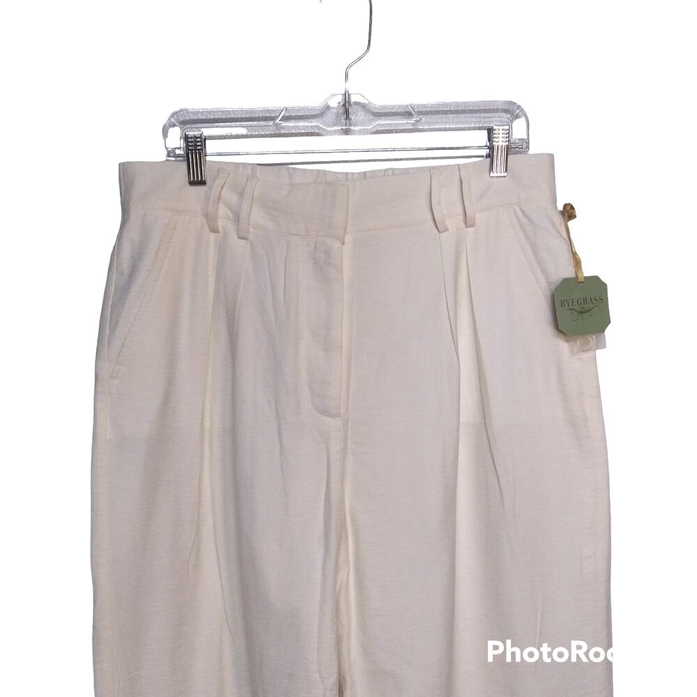 NWT Wide Leg Cropped Pants RYEGRASS SZ L crema - Picture 4 of 10